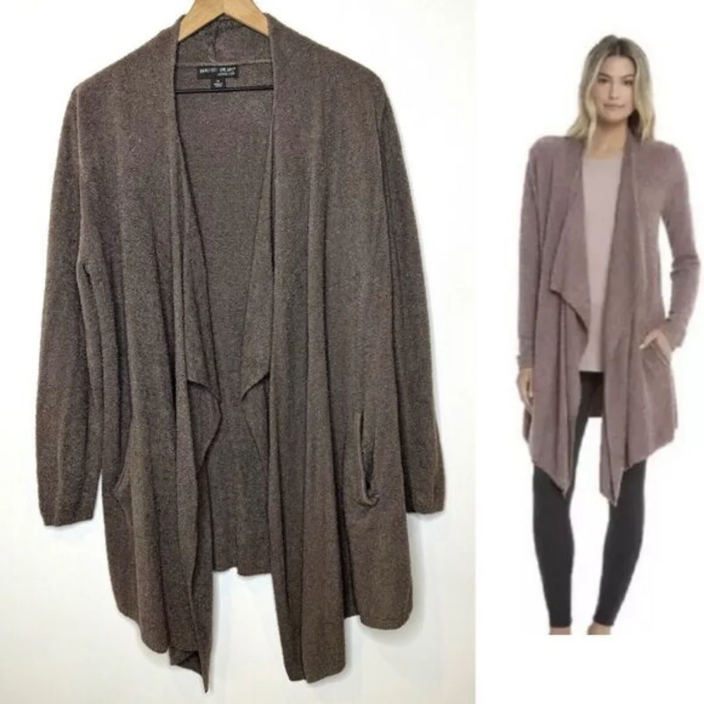 Barefoot Dreams Cozychic Lite Island Wrap Cardigan Style 903 brown